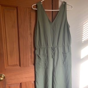 Wide leg, ankle length jumpsuit